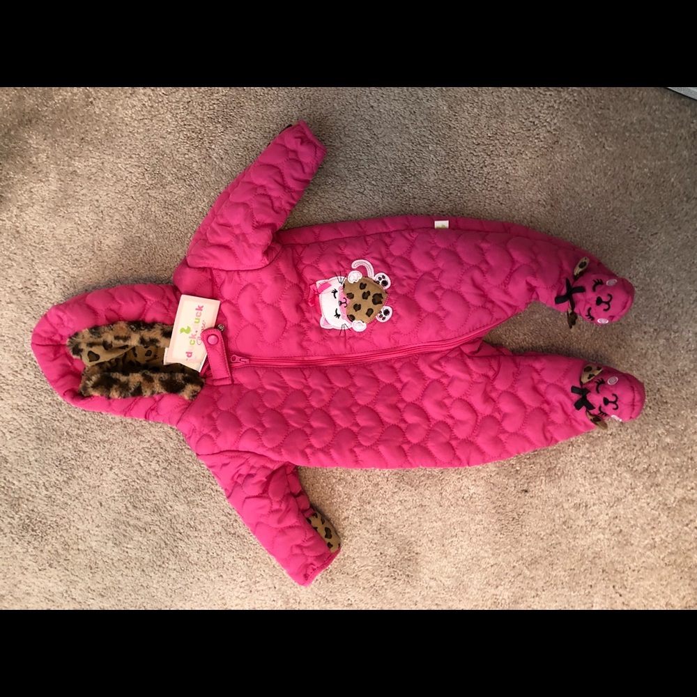 Pink snow suit